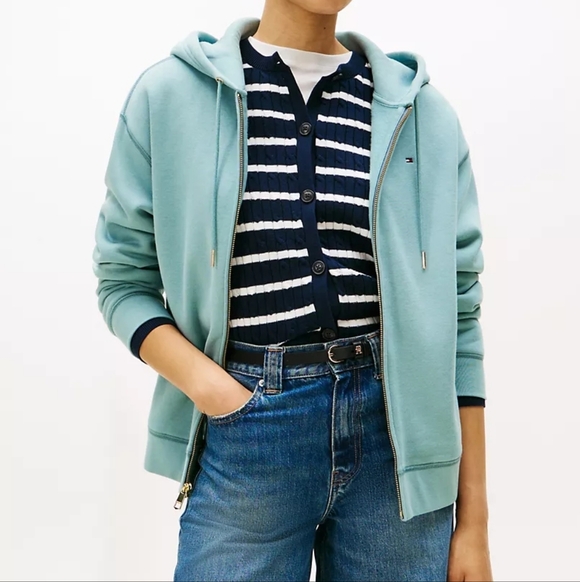 Tommy Hilfiger Relaxed Fit Hoodie Zip-up Jacket Sz L Like New! - Picture 2 of 6